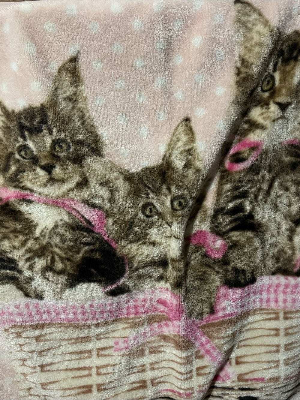 Cozy Pink Kitten-Print Pet Blanket for Cats